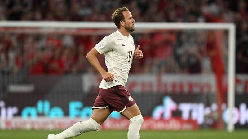 The England captain came on in the 64th minute of the German Super Cup final, but quickly saw RB Leipzig go 3-0 up (Image: AFP via Getty Images)