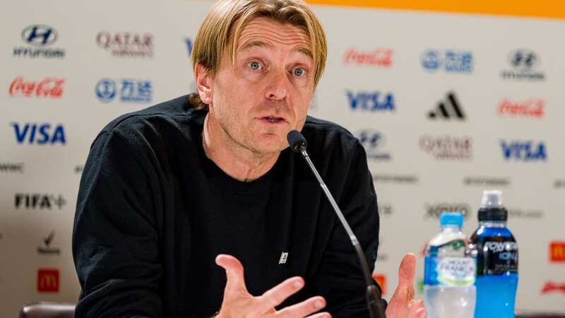 Head Coach Tony Gustavsson of Australia speaks to the media in an Matildas press conference