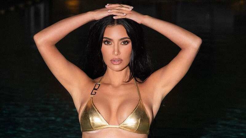 Kim Kardashian looked stunning in all gold (Image: Instagram)