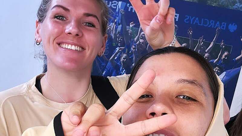 Millie Bright and Sam Kerr relax in Chelsea gear