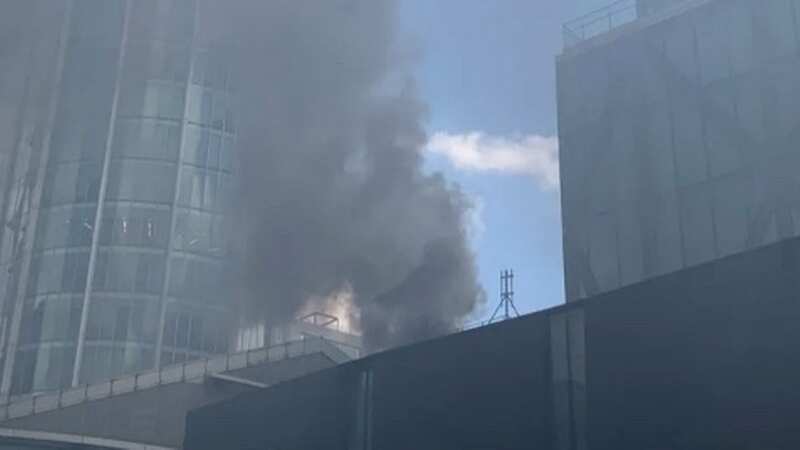 A fire by Moorgate station