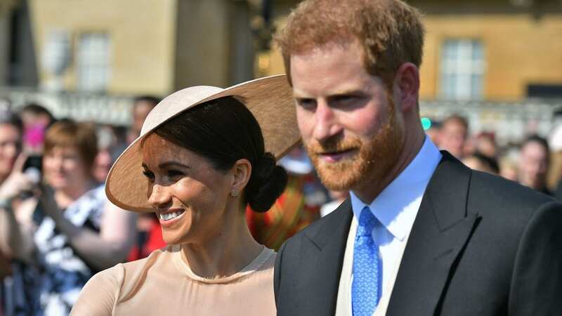 Meghan and Harry at the garden party right after their 2018 wedding (Image: PA)