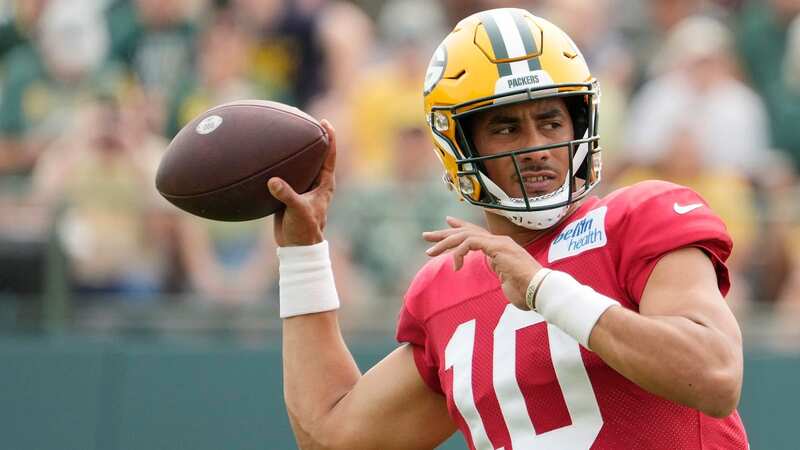 Jordan Love had a worrying joint practice with the Packers against the Patriots. (Image: Patrick McDermott/Getty Images)