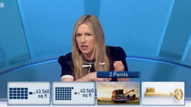 Victoria Coren-Mitchell was stumped by the question (Image: BBC/RDF Television/Rory Lindsay)