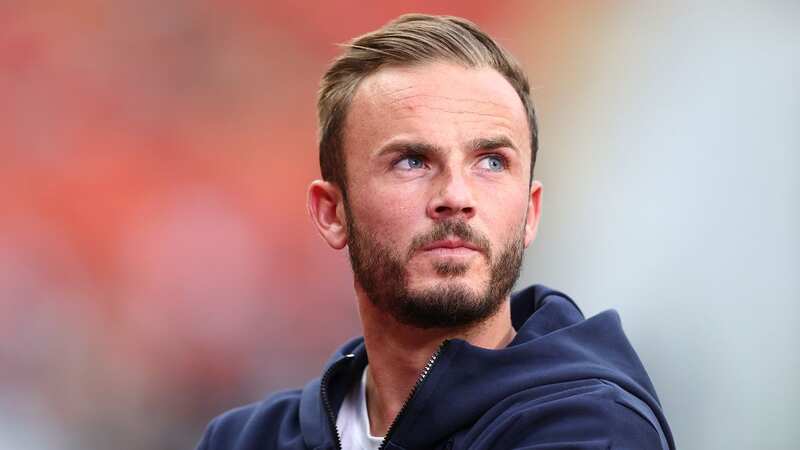James Maddison was seen in a protective boot after Tottenham