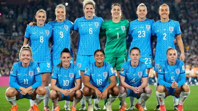 England players pose before the Women
