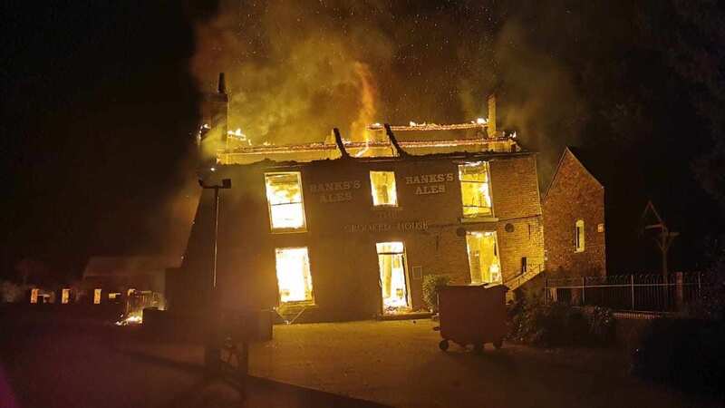 The Crooked House pub was engulfed in flames on August 5 (Image: BPM Media)