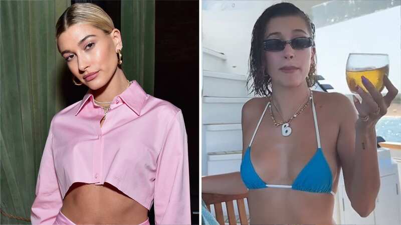 Hailey Bieber looks incredible in tiny blue bikini amid pregnancy rumours