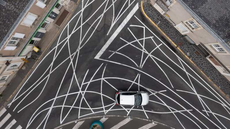 The roads of Baune are lined with squiggles in a bid to stop cars from speeding and prevent dangerous driving (Image: Mediadrumimages / MaxPPP)