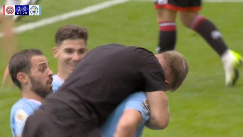 A City fan jumped on Erling Haaland