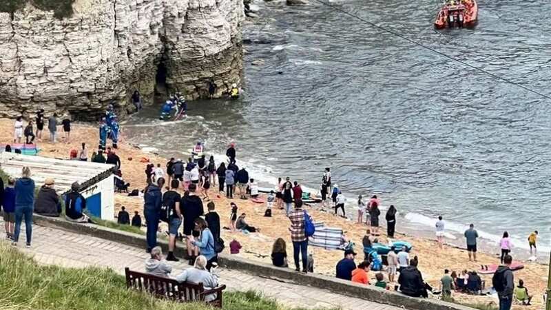 Scene of the rescue at West Scar in Flamborough on Monday (Image: Bridlington Coastguard Rescue Team)