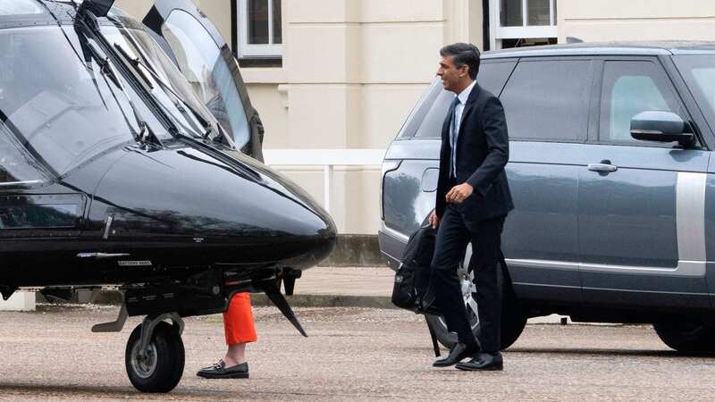 Rishi Sunak has been criticised for his frequent use of planes and helicopters for short trips (Image: JEREMY SELWYN)