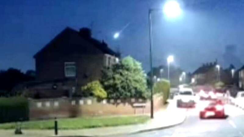 Incredible moment giant meteor blazes through night sky above UK town