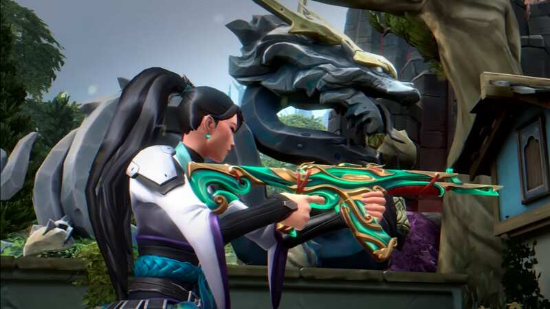 The Valorant Imperium skin bundle sports a lovely jade finish (Image: Riot Games)