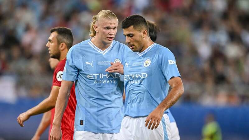 Rodri has issued a playful dig at Erling Haaland (Image: Getty Images)