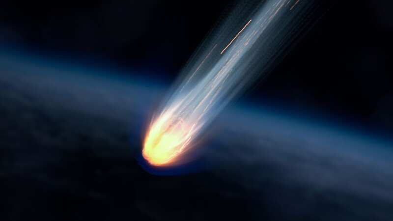 Asteroids over Earth pose 