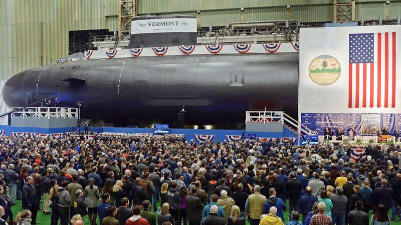 Emergency crews responded to a large fire at a submarine base in Groton, Connecticut (Image: AP)