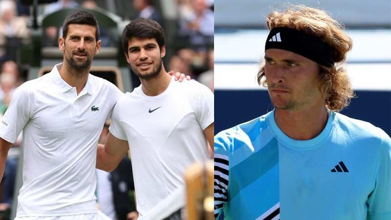 Alexander Zverev has hit out at claims that Novak Djokovic and Carlos Alcaraz are guaranteed to reach the US Open final (Image: GETTY)
