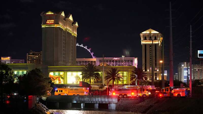 Flash flood deluge in Las Vegas Strip as water pours through casino ceilings
