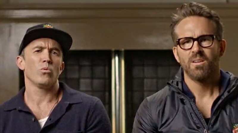 Rob McElhenney and Ryan Reynolds during the trailer for Welcome to Wrexham season two (Image: @WrexhamFX)