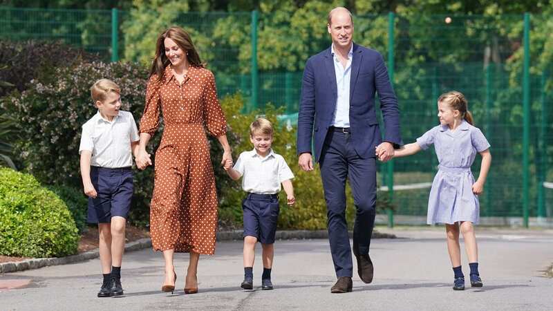 Prince George, Princess Charlotte and Prince Louis, accompanied by their parents the Prince and Princess of Wales (Image: PA)