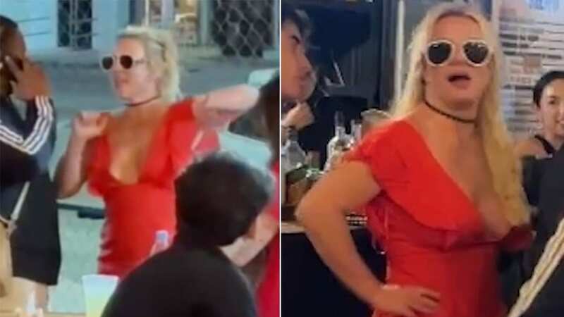 Britney Spears suffers a wardrobe malfunction at a bar in Cabo