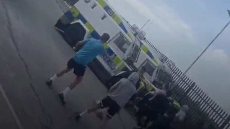 Police were attacked this afternoon (Image: Twitter)