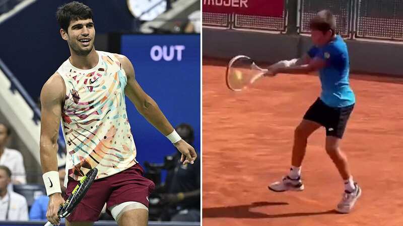 Carlos Alcaraz’s highly-tipped 12-year-old brother Jaime showing his tennis skills on court (Image: gerebito/Instagram)