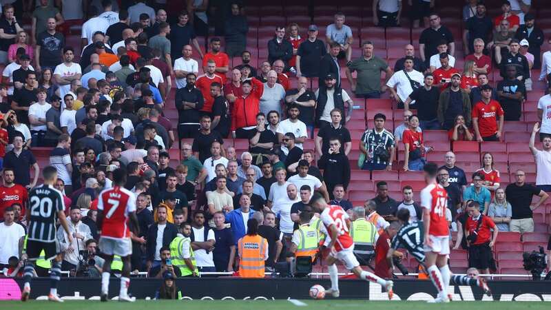 Arsenal fans left the Emirates early before the Gunners sealed a late win over Man Utd (Image: Kieran McManus/REX/Shutterstock)