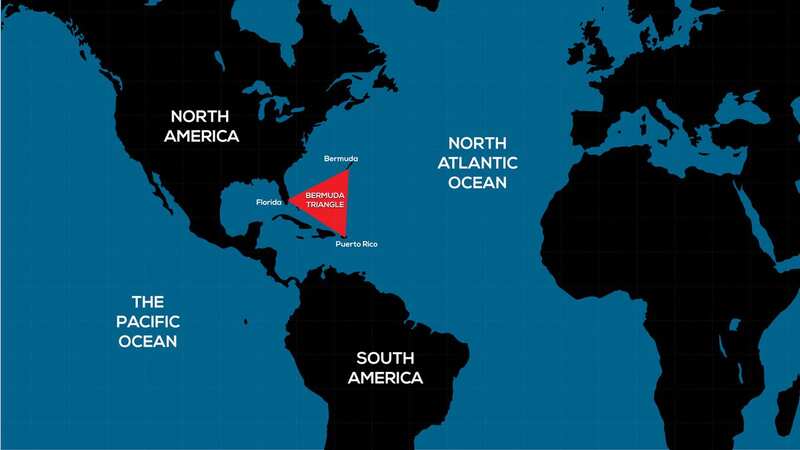 A map of the Bermuda Triangle in the Atlantic Ocean (Image: Getty Images/iStockphoto)