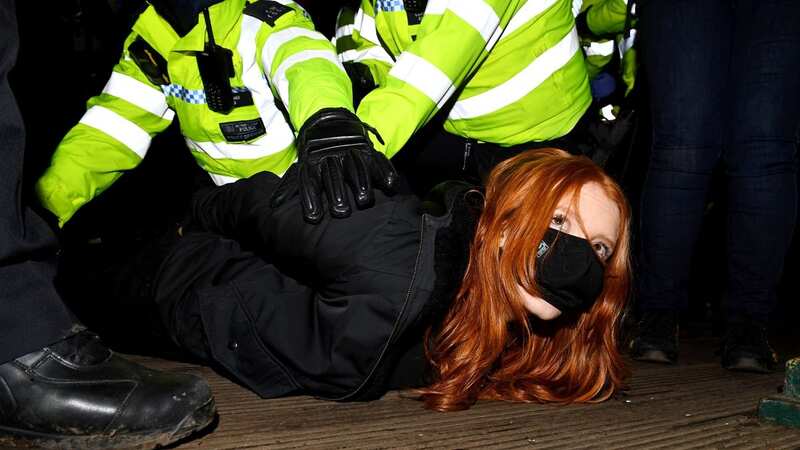 Patsy Stevenson is arrested at a vigil in memory of murdered Sarah Everard (Image: James Veysey/REX/Shutterstock)