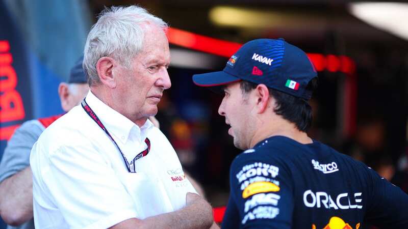 Red Bull duo Helmut Marko and Sergio Perez (Image: Getty Images)
