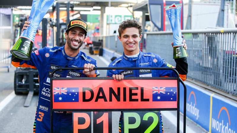 Daniel Ricciardo and Lando Norris celebrate their one-two in Monza (Image: Getty Images)