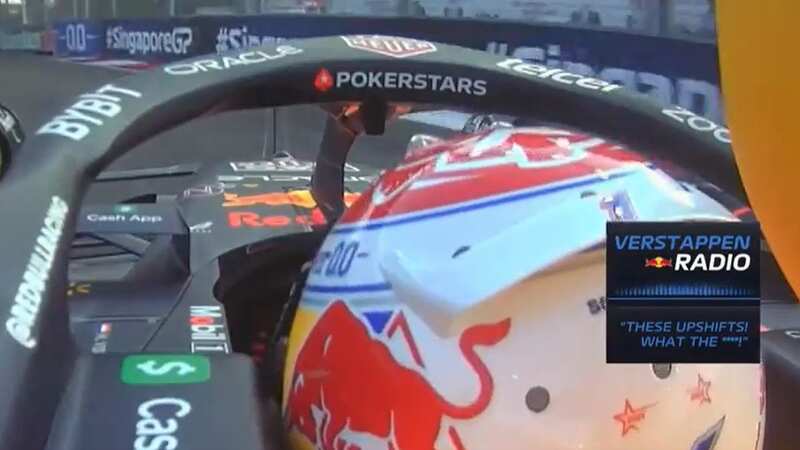 Max Verstappen was unhappy with his Red Bull car in Singapore GP practice (Image: Sky Sports)