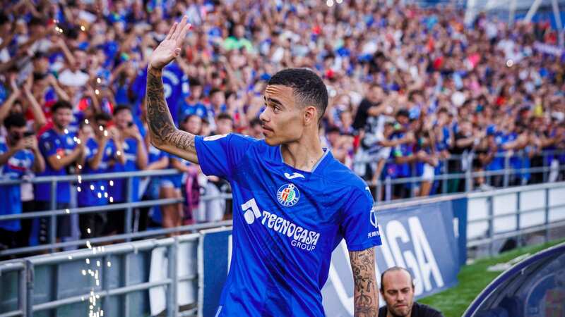 Mason Greenwood was officially unveiled as a Getafe player in front of several thousand fans. (Image: Getty Images)