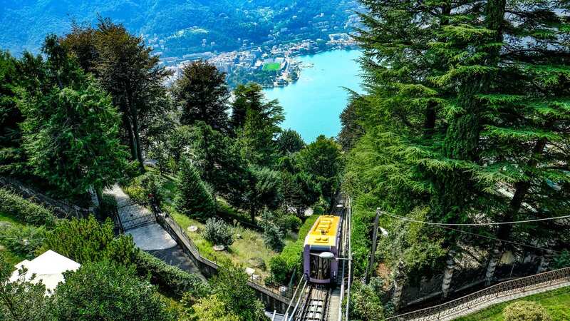 You can catch a funicular train up a hill from Lake Garda (Image: Getty Images/iStockphoto)