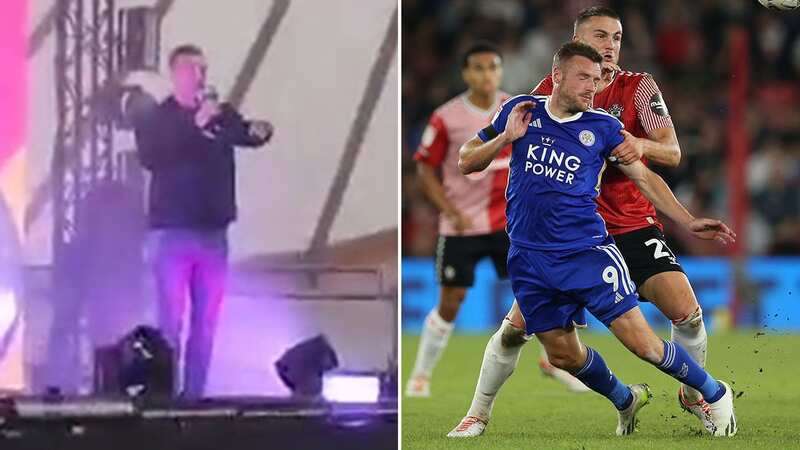Jamie Vardy poked fun at Tottenham on Sunday (Image: Getty Images)