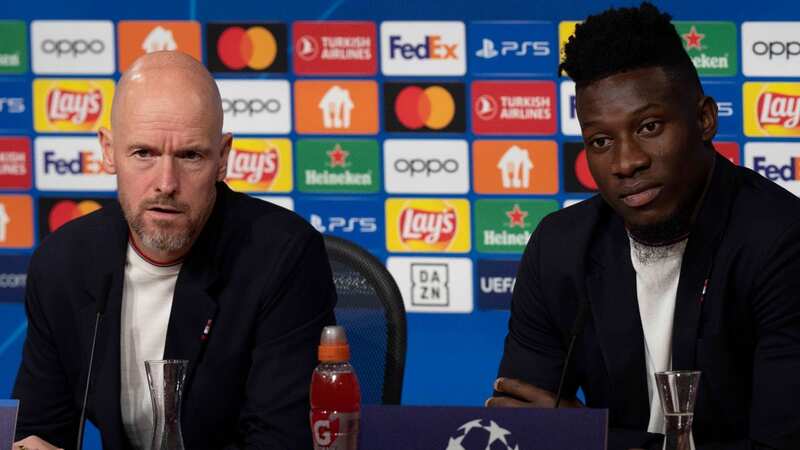 Erik ten Hag and Andre Onana attend Tuesday