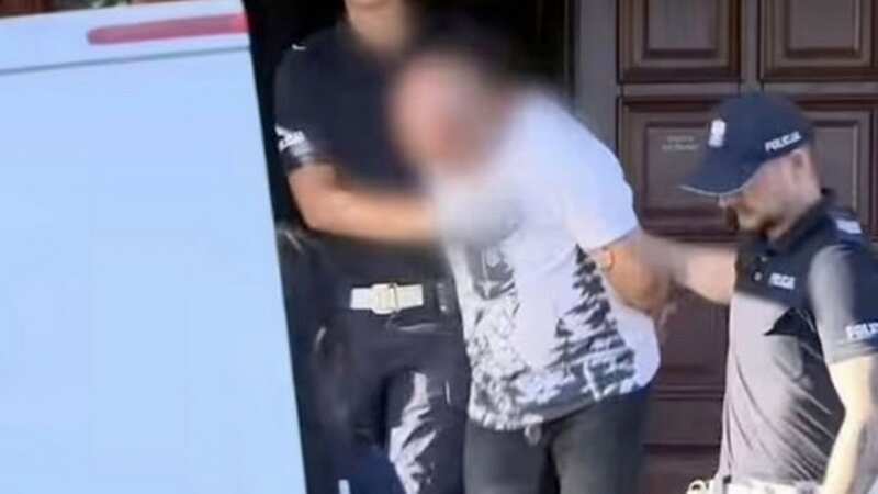 Piotr Gierasik being arrested (Image: UWAGA! TVN)
