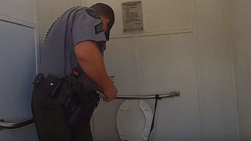 The woman received harsh criticism from locals for her decision to enter the toilet (Image: Jam Press)