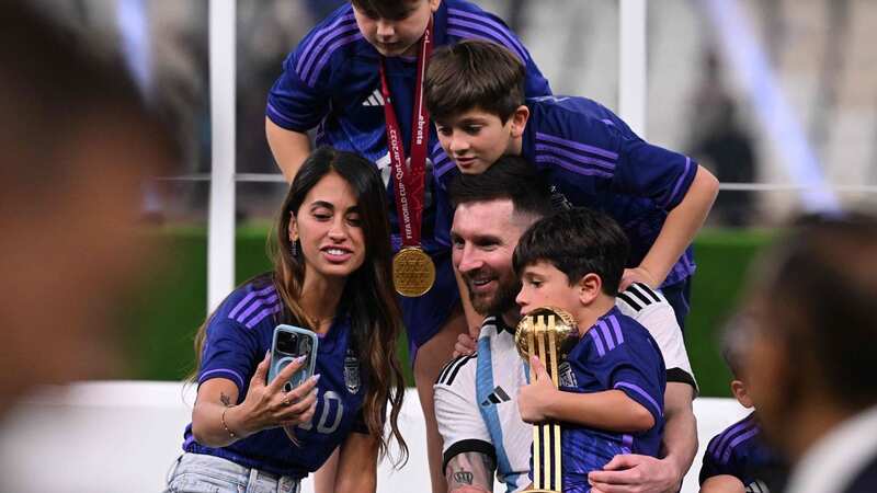 Lionel Messi, his wife Antonela Roccuzzo have a rule over mobile phones for their young children Thiago, Ciro and Mateo (Image: KIRILL KUDRYAVTSEV/AFP via Getty Images)