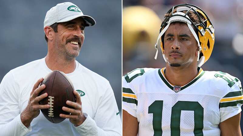 Aaron Rodgers and Jordan Love were teammates at the Green Bay Packers (Image: Scott Taetsch/Getty Images)