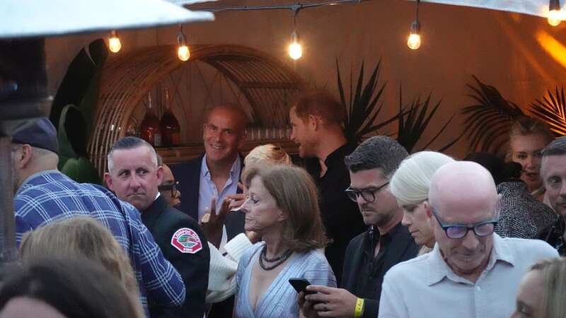 Prince Harry was seen sharing a chat with Oprah at an event hosted by Kevin Costner (Image: BACKGRID)