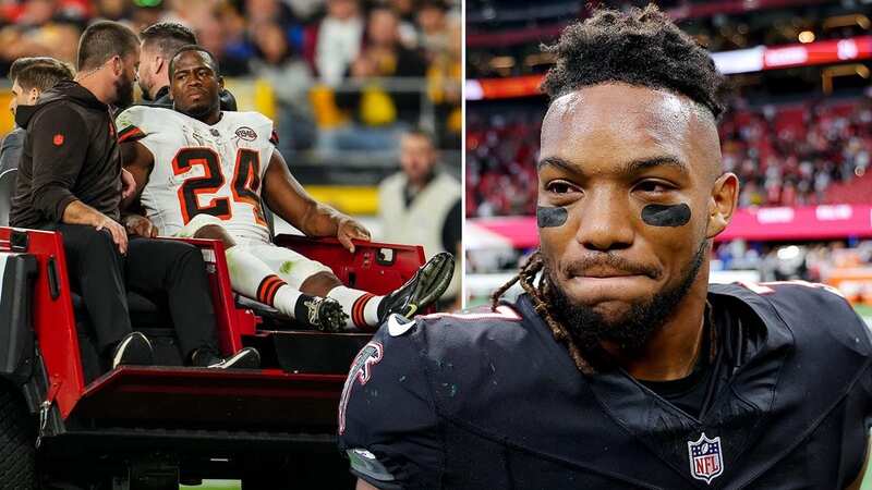 Bijan Robinson of the Atlanta Falcons has sent a message to Cleveland Browns star Nick Chubb (Image: Kevin Sabitus/Getty Images)
