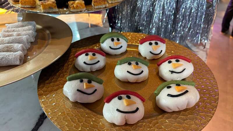 Vegan friendly snowman bao buns are one of the new additions to M&S party food for this Christmas (Image: Narin Flanders)