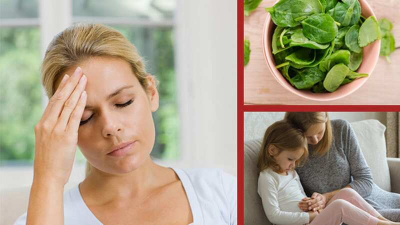 We all know migraines bring on a severe headache, but they can also cause abdominal pain. A GP advises to eat a diet rich in dark leafy vegetables - such as spinach - to help ward off an attack. (Image: GettyImages)