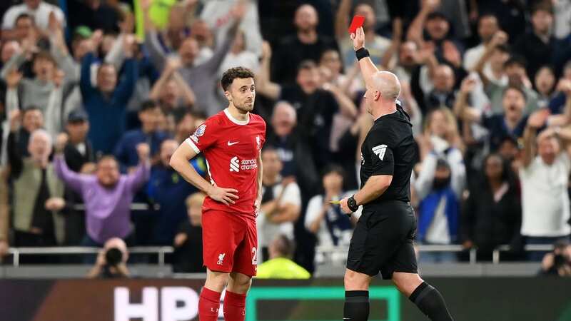 Diogo Jota has been criticised after being sent off against Tottenham (Image: Justin Setterfield/Getty Images)