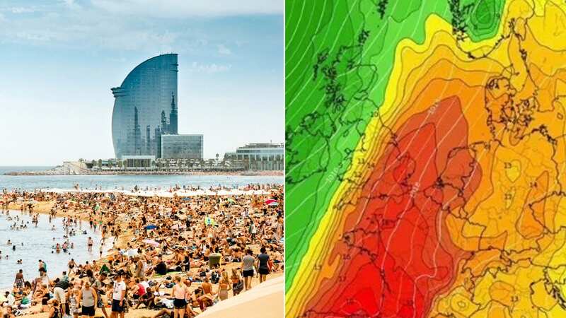 The UK could be hotter than Barcelona this week (Image: WX Charts)