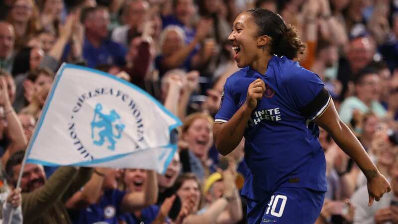 Lauren James scores for Chelsea against Spurs (Image: Photo by Ryan Pierse/Getty Images)