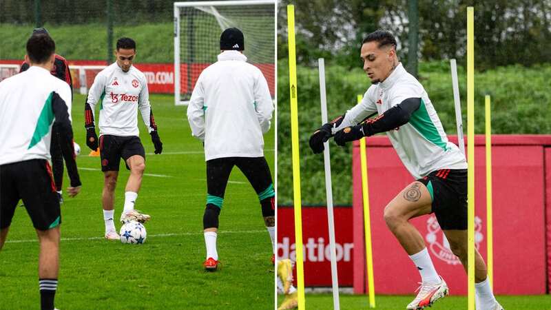 Antony is back in training following his leave of absence (Image: Manchester United via Getty Imag)